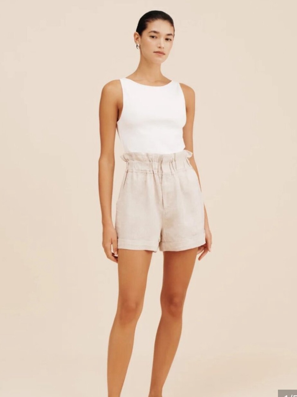 Posse Linen High-Rise Ducky Shorts
